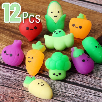 Mr. Pen Squishy Toys for Kids, 12 Pack Silicone Mini Squishies, Fidget Toys, Easter Egg Fillers, Color: Vegetable
