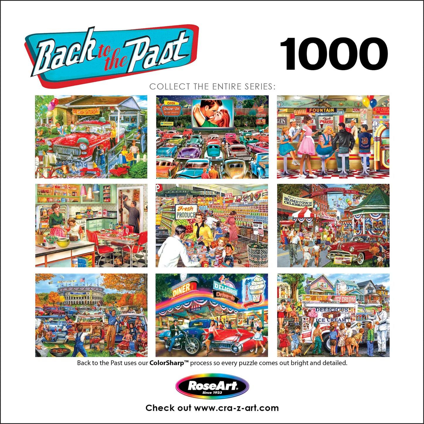 Roseart - Back To The Past - Drive In Date Night - 1000 Piece Jigsaw Puzzle For Adults
