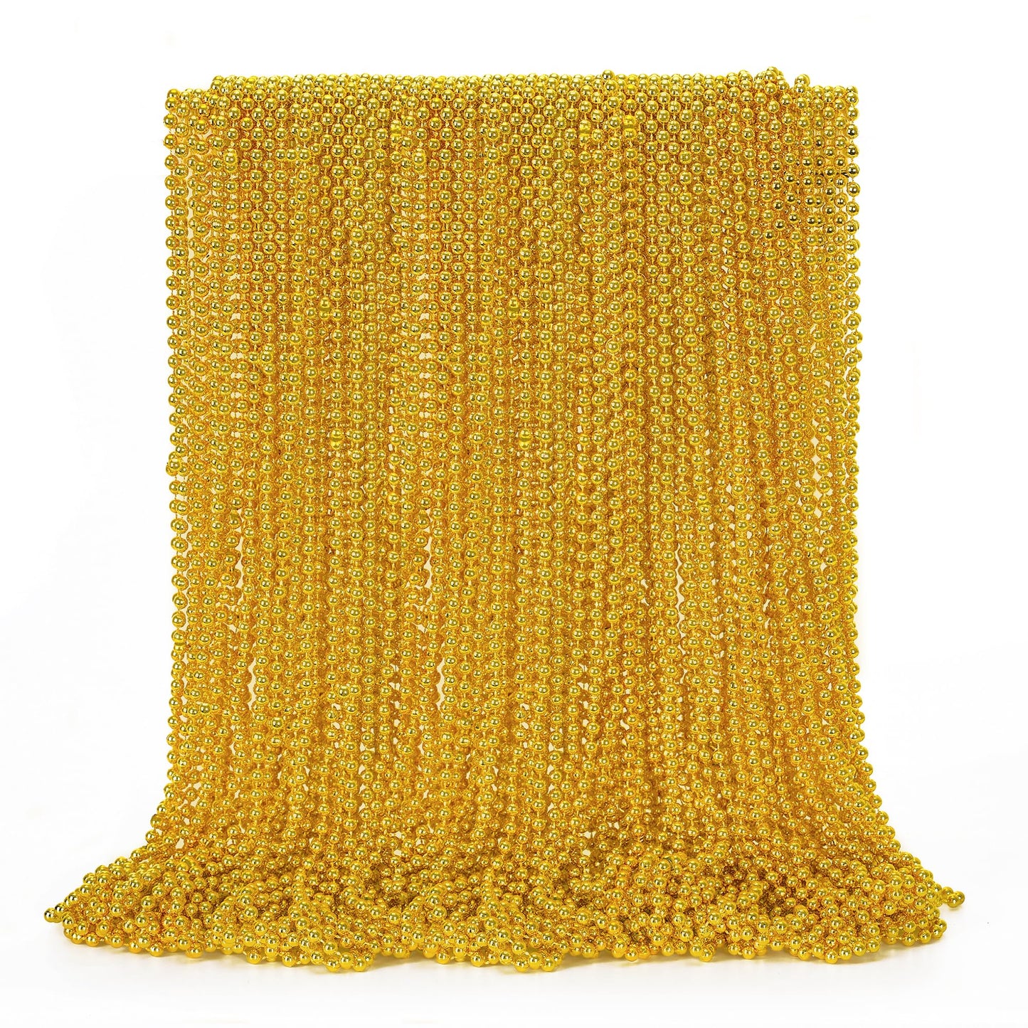 72PCS Mardi Gras Beads, Gold Bead Necklace Christmas Stuff Bulk, 33'' Mardi Gras Beads Necklace Costume Bulk, Festival Parade Th