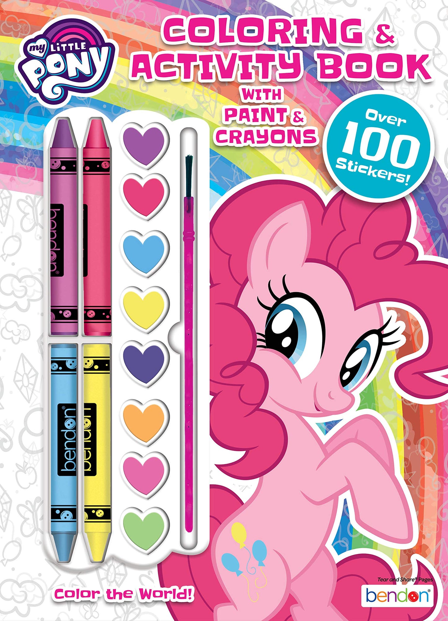 My Little Pony 128-Page Color and Paint Activity Book with 8 Paints, 4 Crayons and Stickers, 47527 Bendon