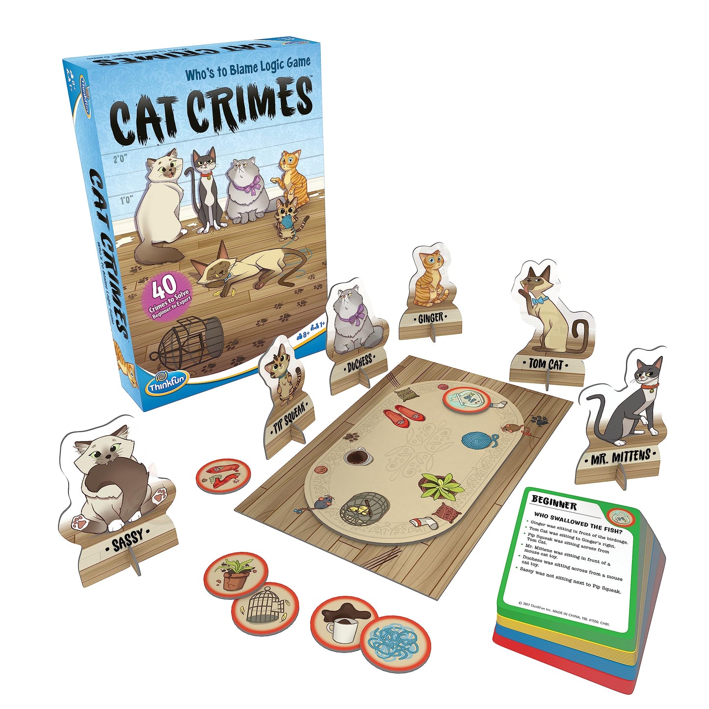 Thinkfun Cat Crimes Brainteaser - Engaging Logic Game For Kids And Adults | Develops Critical Reasoning Skills |Durable Componen