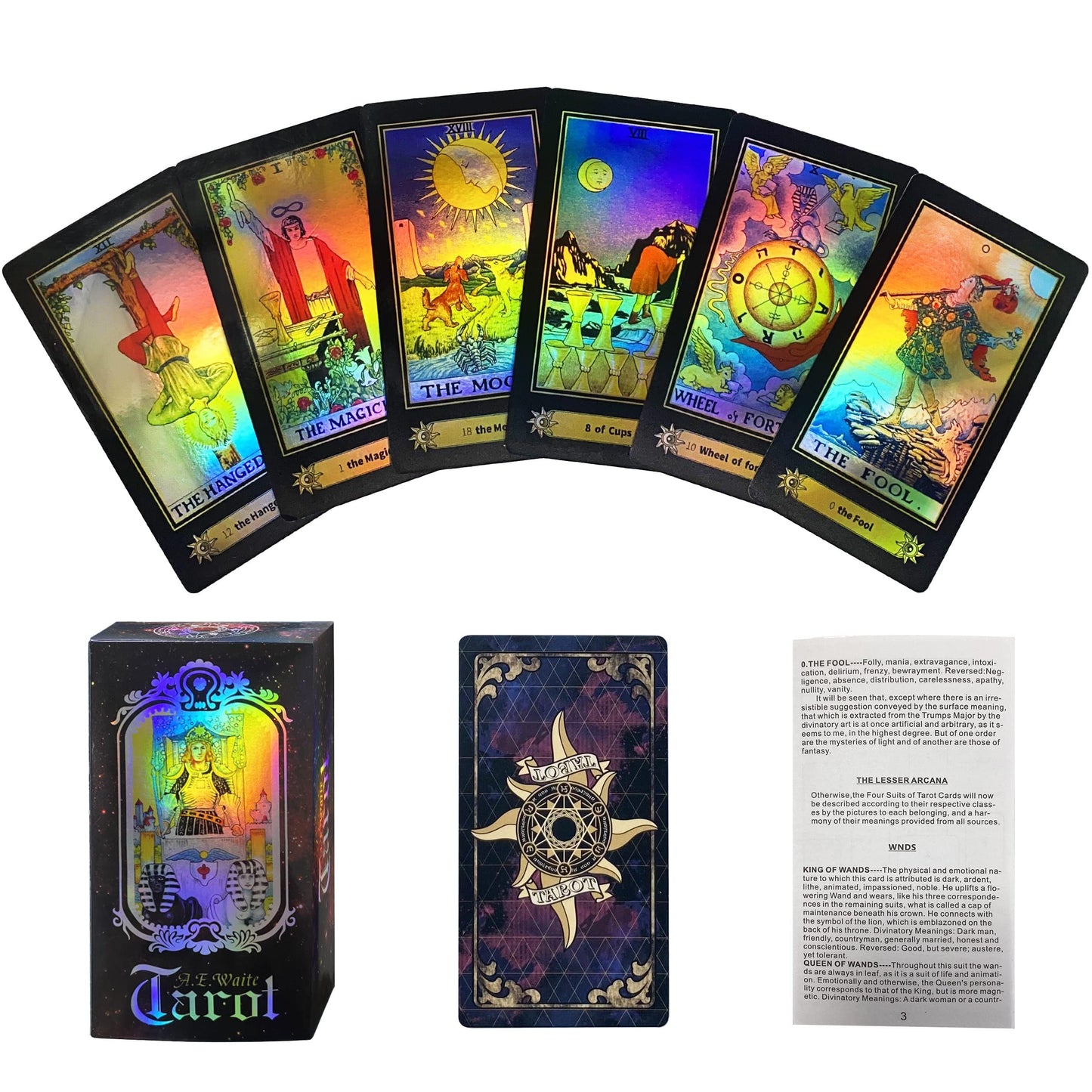 Ixiger Tarot Cards,Tarot Cards With Guide Book,Tarot Deck,78 Classic Tarot Deck,Tarot Card Deck With Guide Book,Fortune-Telling Game For Beginners And Experts