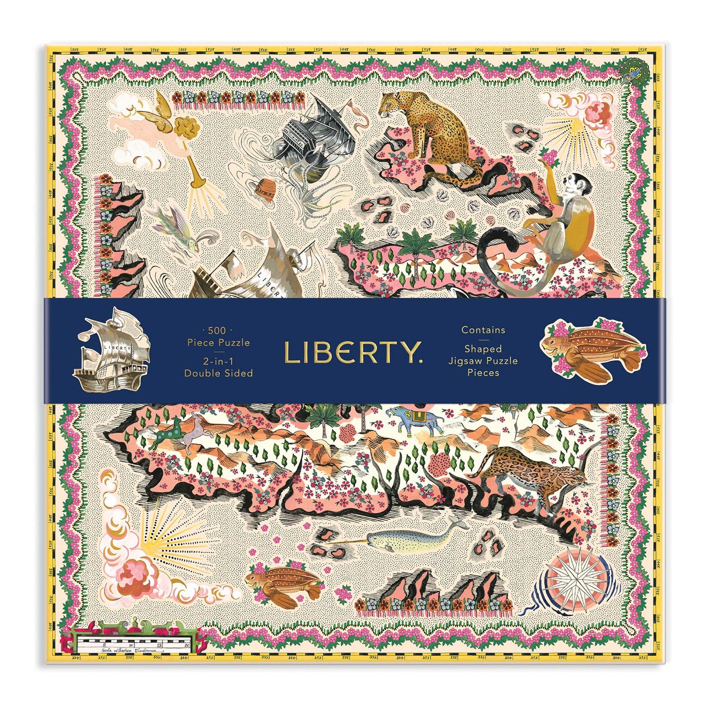 Liberty Maxine 500 Piece Double Sided Puzzle With Shaped Pieces From Galison - Featuring Liberty'S Iconic Floral And Graphic Pri