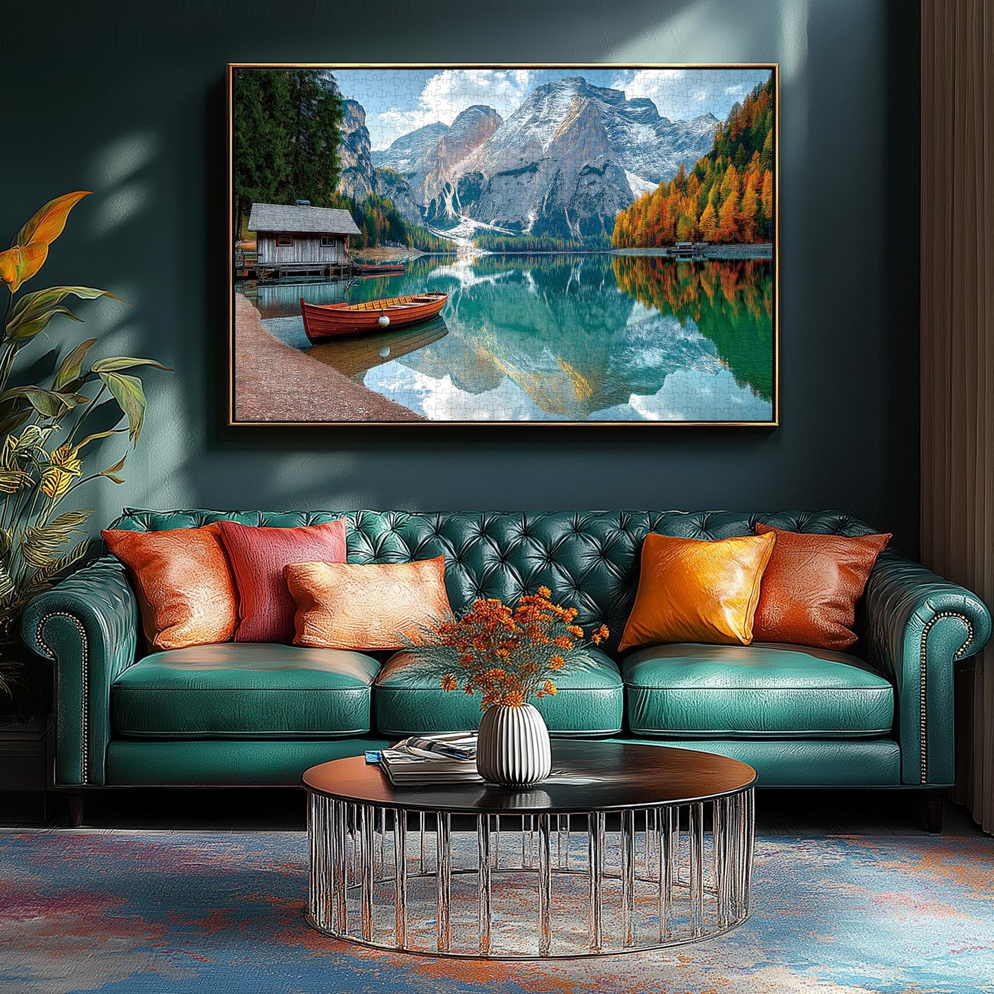 Braies Lake Jigsaw Puzzles 1000 Pieces Nature Landscape Puzzles For Adults 1000 Pieces With Letters On Back Hard Impossible Diff