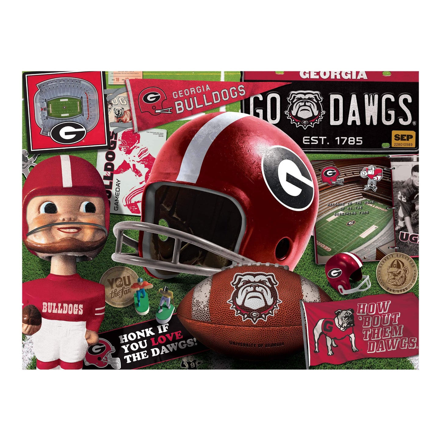Youthefan Ncaa Georgia Bulldogs Retro Series Puzzle - 500 Pieces, Team Colors, Large