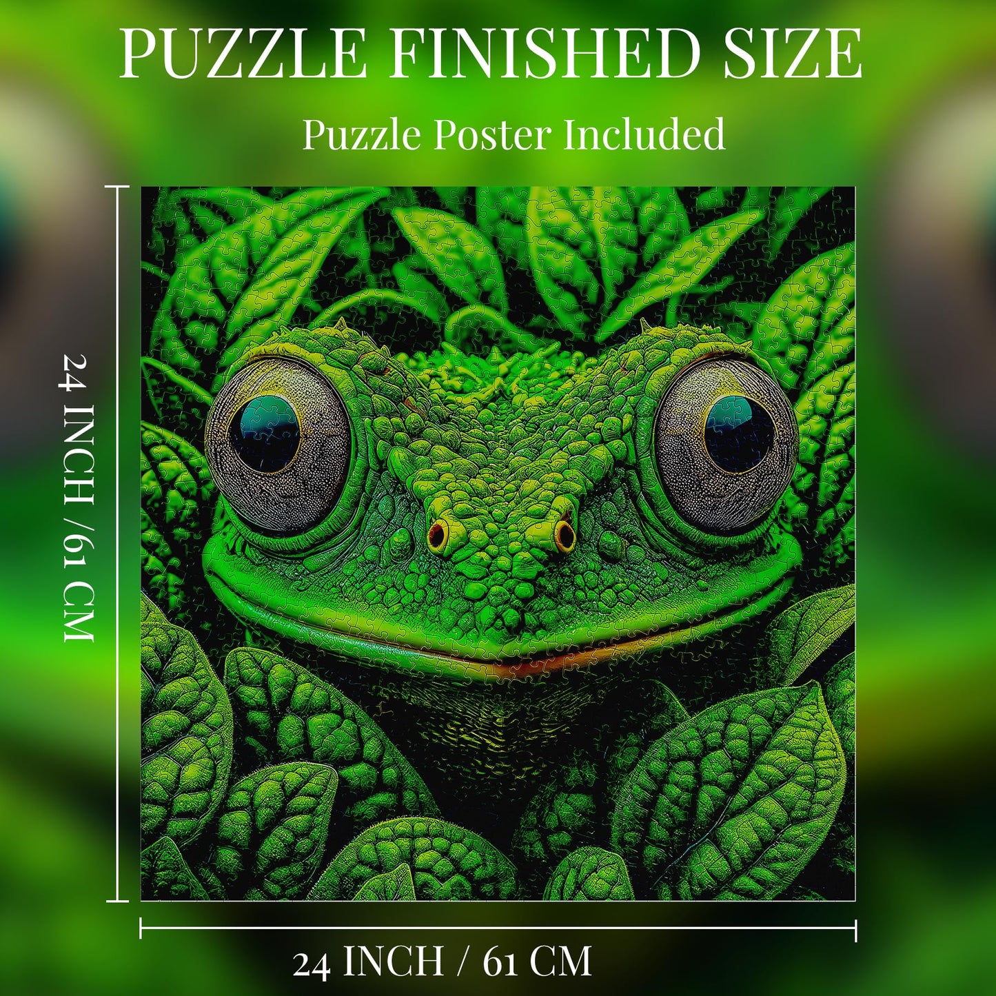 Bgraamiens 1000 Piece Frog Camouflage Wild Animal Puzzle, Expert Level, Square, Naturalistic Style, Cardboard Material, 24X24 Inches / 61X61 Cm, 14 - Adult