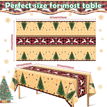 Ohome Christmas Decorations - Christmas Decorations Indoor Outdoor - Disposable Plastic Christmas Tablecloth | Christmas Party D