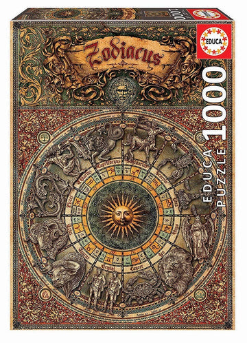 Educa 1000 Piece Zodiac Jigsaw Puzzle with Glue, Multicolor, 26.8" x 18.9", Model 17996, Ages 14+