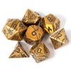 DND Metal Dice - Ancient Gold Ruins Cracked Metal Dice - Polyhedral Dice Set for RPG D&D MTG Pathfinder and More - Beautifully D