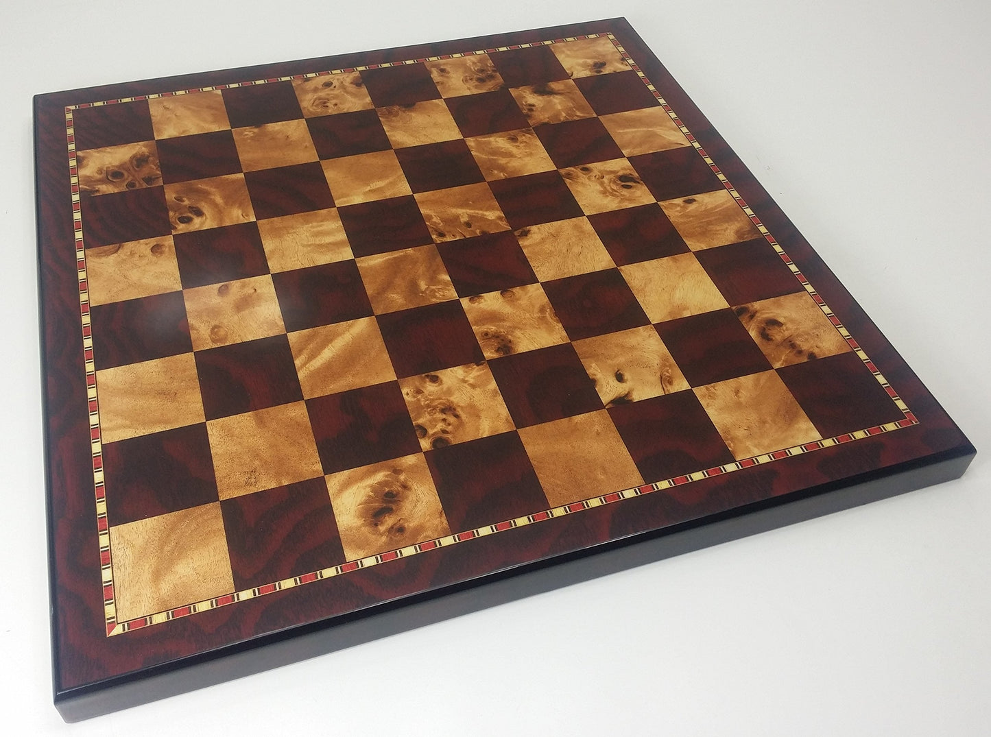 18' High Gloss Cherry & Burlwood Color Chess Board