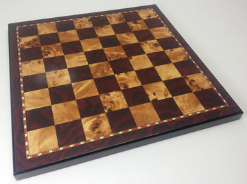 18' High Gloss Cherry & Burlwood Color Chess Board