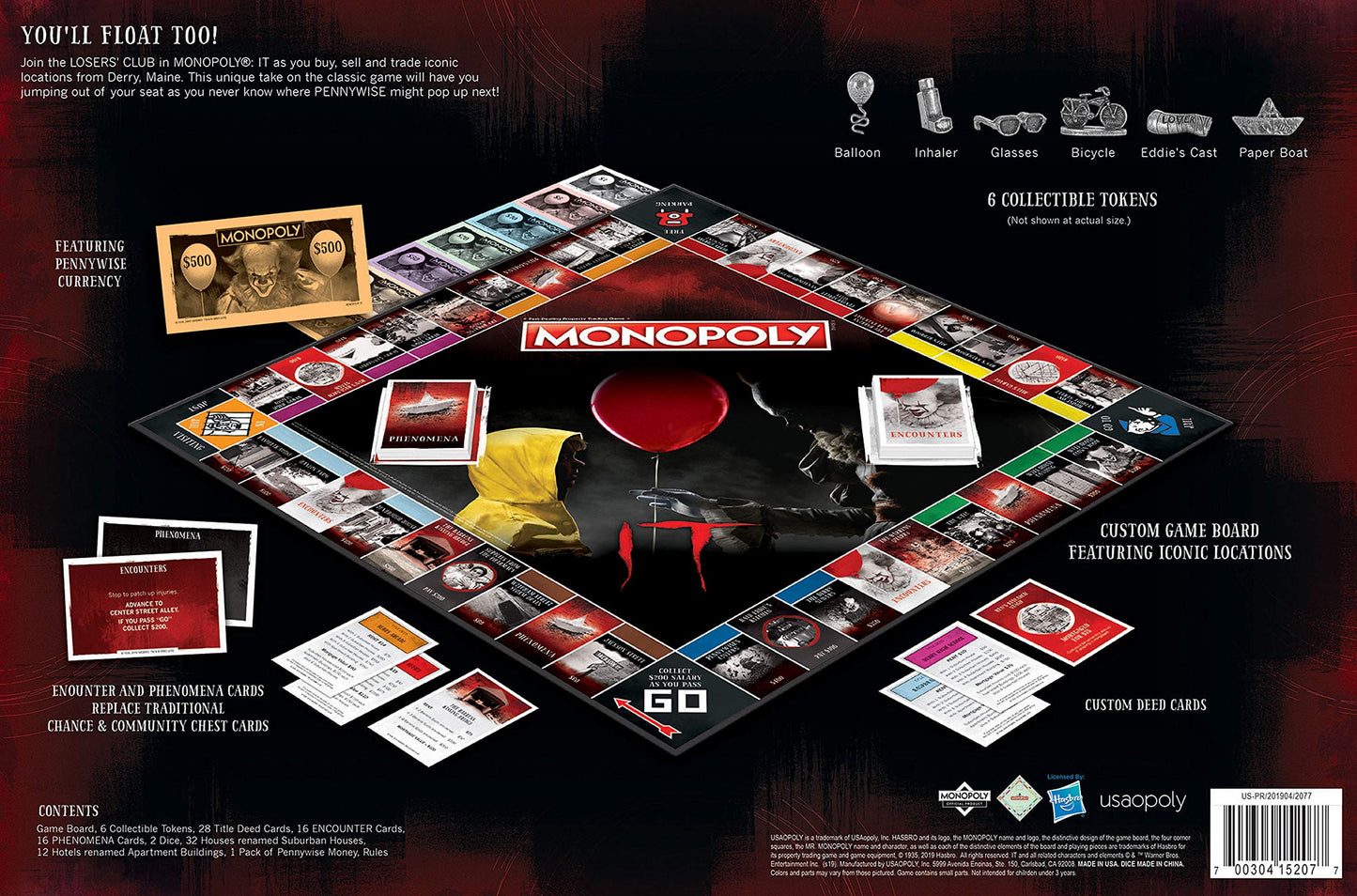 Monopoly It Board Game | Based On The 2017 Drama/Thriller It | Officially Licensed It Merchandise | Themed Classic Monopoly Game