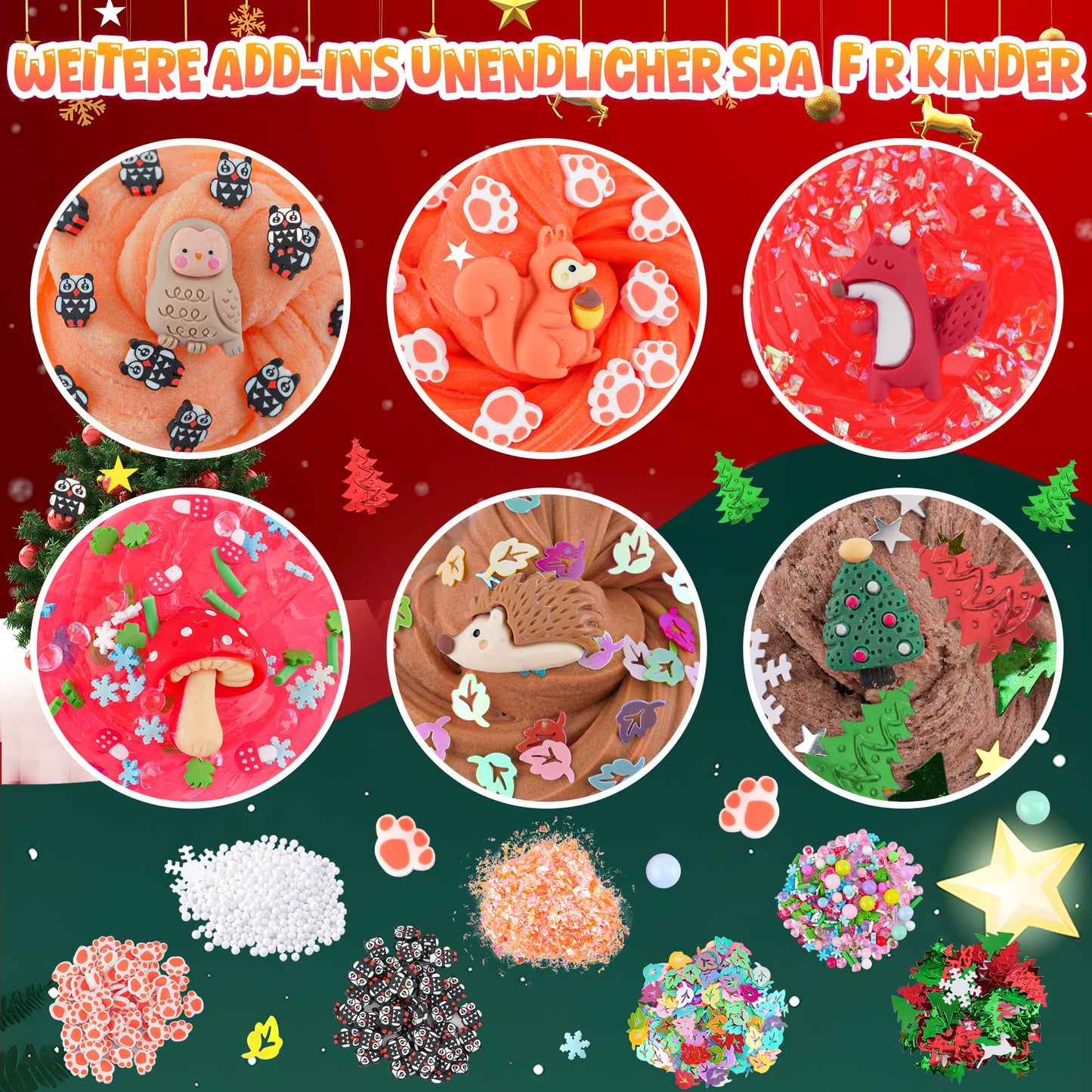 6 Packs Forest Slime Kit - Cloud Slime, Butter Slime & Clear Slime, Slime For Kids With Animal Slime Add-Ins, 360Ml Slime Kit For Boys & Girls Birthday Halloween Christmas Easter Gifts Party Favors
