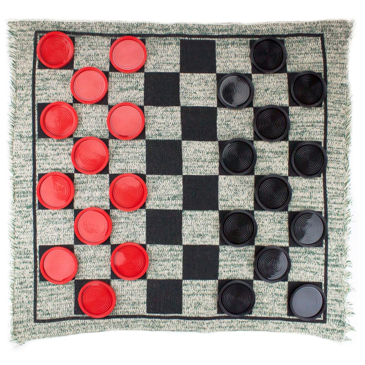 Brybelly Large Checkers Set - Giant Checkers Game For Indoor/Outdoor - Jumbo Classic Board Games For Friends And Family - 3-In-1