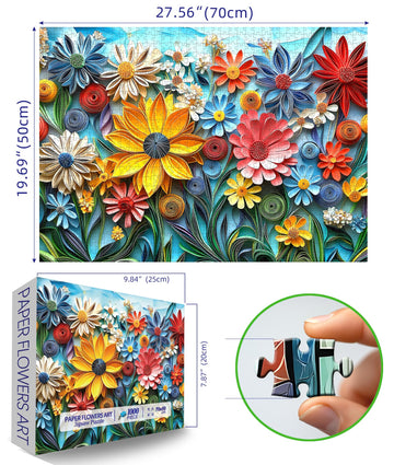 Miniwan Puzzles For Adults 1000 Pieces Colorful Flower 1000 Pieces Jigsaw Puzzle For Adults Challenging Art Paper Puzzle Impossi