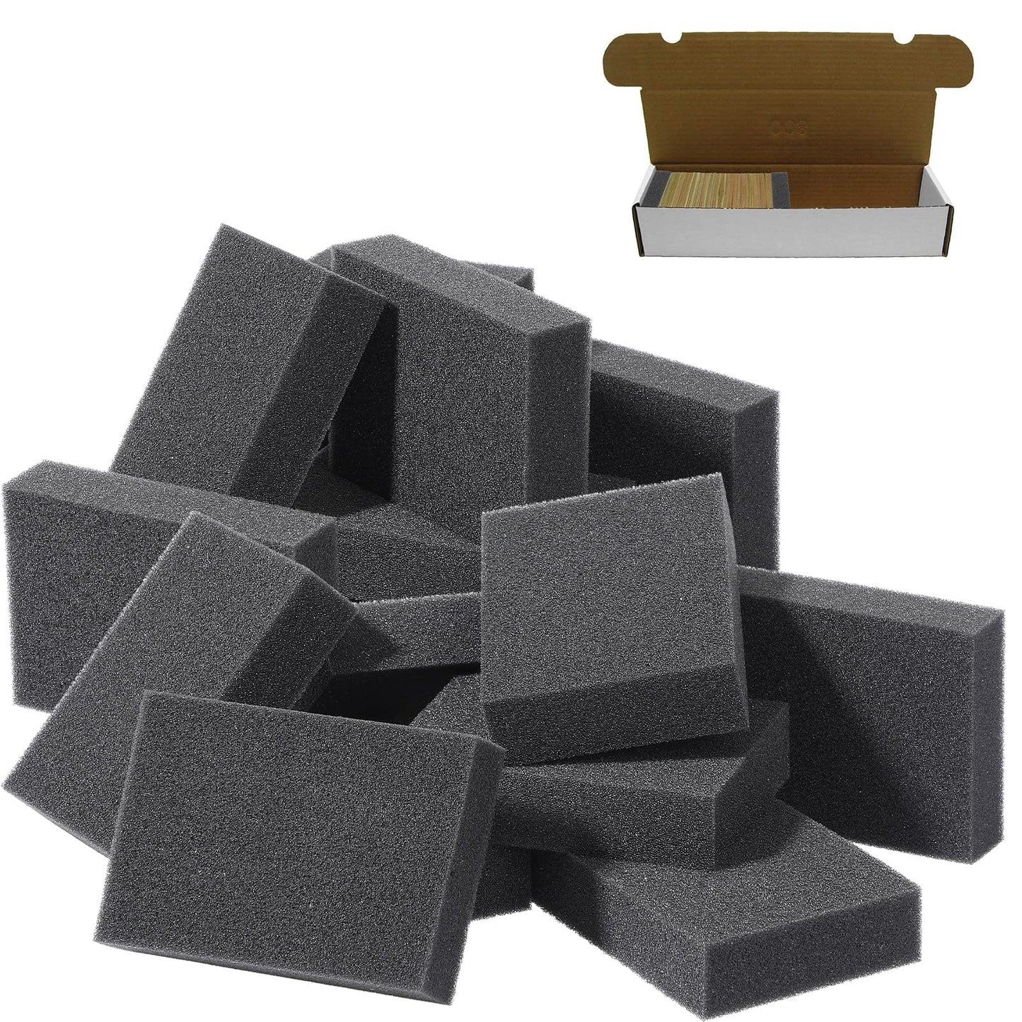 Card Dividers For Storage Boxes Trading Box Dividers Multifunction Card Sponge Shock Absorbing Sponge Suitable For Almost All Boxes To Fill Extra Space For Card Security, Black (40 Pcs)