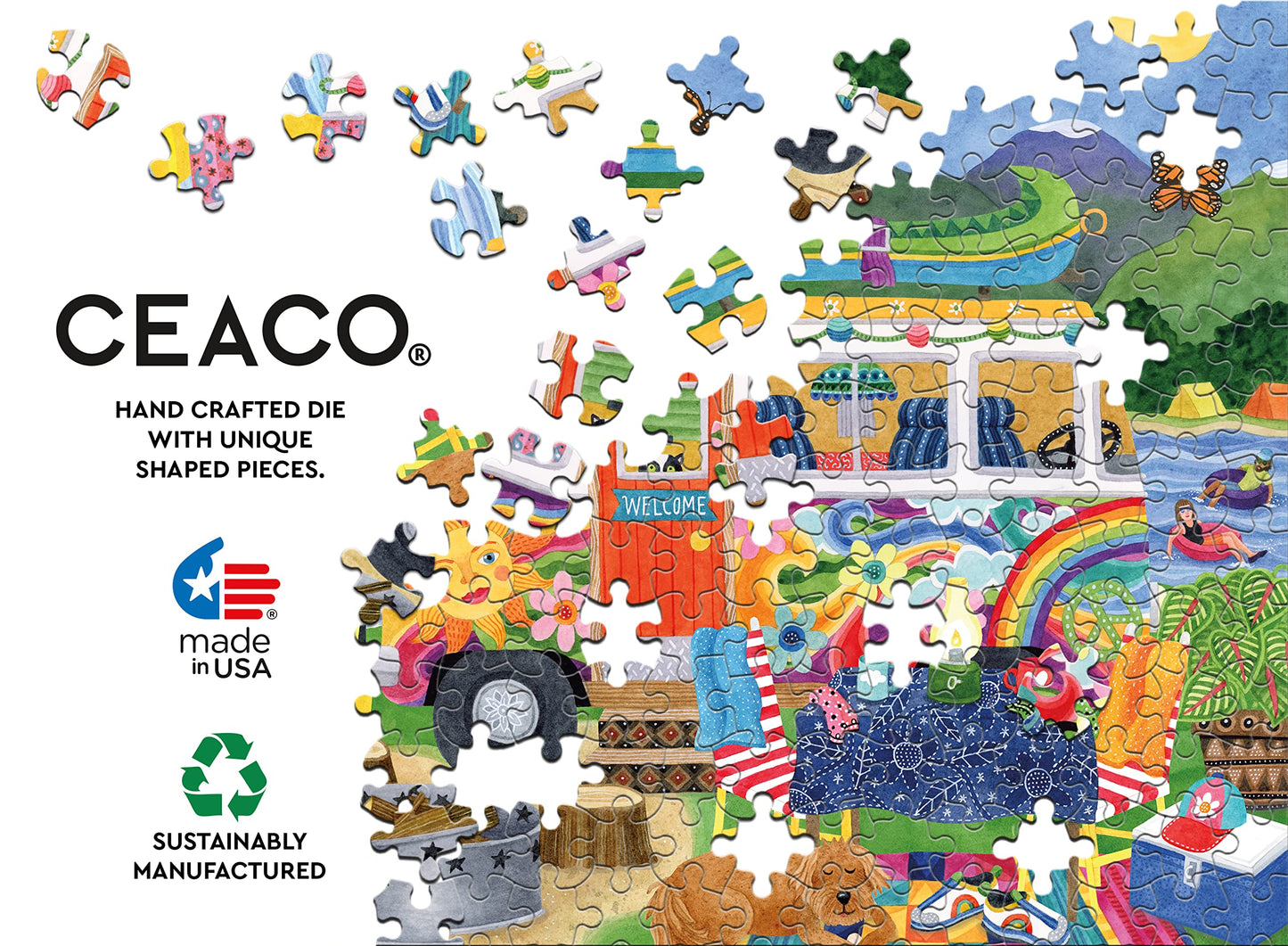 Ceaco - Happy Camper - Waterfall Camper - 300 Piece Jigsaw Puzzle