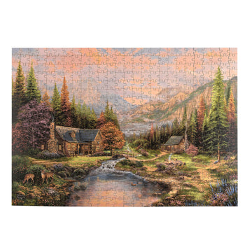 Buffalo Games - Thomas Kinkade - Sierra Paradise Wood Puzzle - Standard Cut Jigsaw Pieces - 500 Piece Jigsaw Puzzle