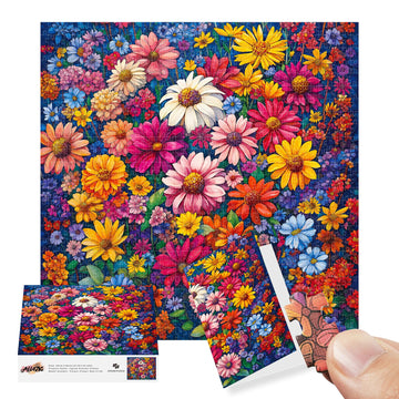 All4Jig Flowers Fun Jigsaw Puzzles For Adults And Kids, 1000 Pieces, Christmas Secret Santa Gift, White Elephant Gifts, Number P