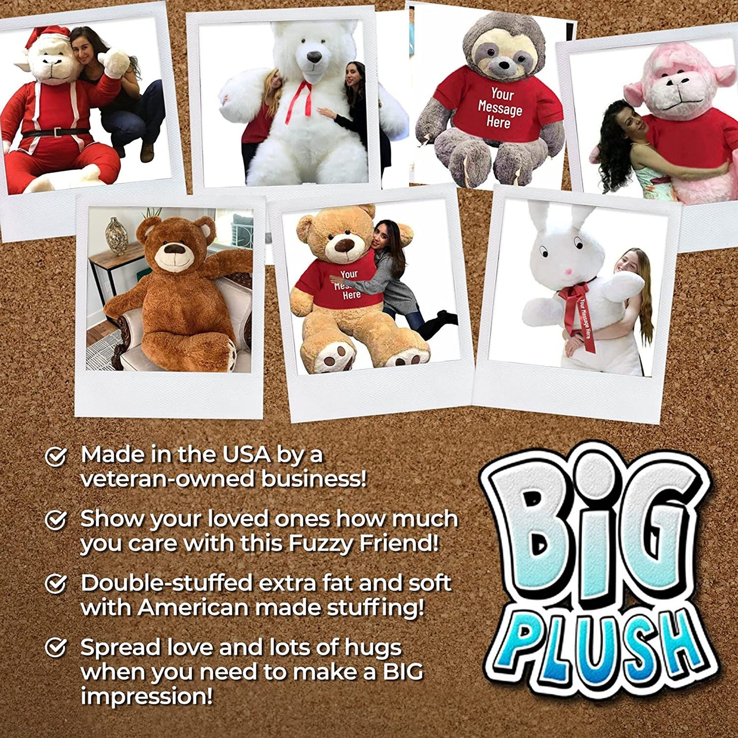 Big Plush Giant Stuffed Monkey - Large 4-Foot Extra-Soft Jumbo Plush Animal - 48 Inches / 122 Centimeters - Huge-Sized Gigantic Animals - Oversized Monkeys - Hug This Full-Size Pet Ape