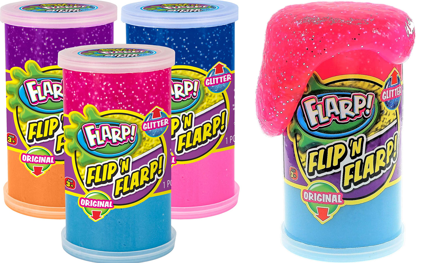 Ja-Ru Flarp Noise Putty For Kids & Fun Glitter Putty Double Pack (3 Units) Thick And Glossy Slime Fart Noise Maker. Stress Relief Toy. Slime Party Favors Goody Bag Stuffers. 047-3P