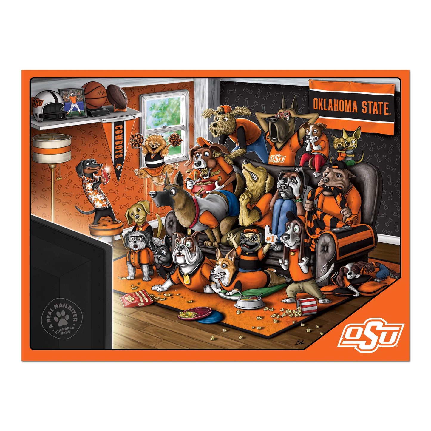 Youthefan Ncaa Oklahoma State Cowboys Purebred Fans 500Pc Puzzle - A Real Nailbiter