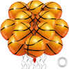 Durony 12 Pieces 18 Inches Basketball Balloons Aluminum Foil Balloons Sephere Mylar Basketball Balloons For Sports Theme Birthda