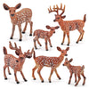 Gemini&Genius 6Pcs Deer Toys, Jungle Animal Deers with Cubs for Miniature Scenery Decorations, Birthday Cake Topper, Woodland Ba