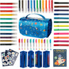 PapaKit Creative Art Coloring Set (Outer Space), Includes Travel Bag, Assorted Washable Marker Set, Glitter Pens & Coloring Page