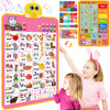 GaHoo Interactive Alphabet Wall Chart - Talking ABCs & 123s Music Poster, Educational Toy for Toddlers 1-5, Fabric, Pink, Model B010