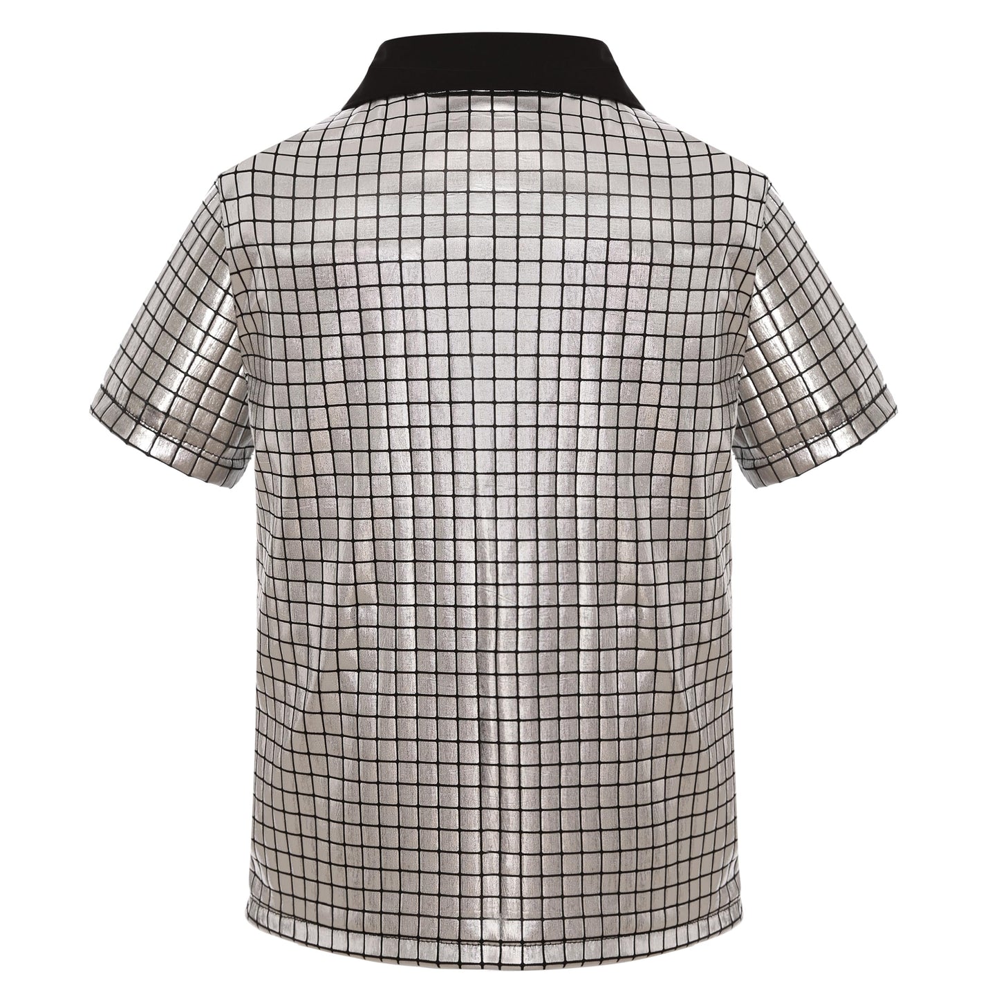 Sizgaroot 70S Outfits For Boys Disco Costume Kids Halloween Party Dress Up (Silver, 8-10 Years)