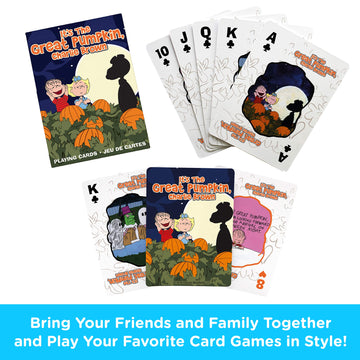 AQUARIUS Peanuts Great Pumpkin Playing Cards - Peanuts Themed Deck of Cards for Your Favorite Card Games - Officially Licensed P