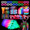 Glow Party Supplies, 138Pcs Glow In The Dark Party Supplies, 10Pcs Foam Glow Sticks,50Pcs Glow Sticks,10Pcs Led Glasses,10Pcs Led Bunny Ear Headband,20Pcs Led Ring,18Pcs Pop Tubes,20 Led Bracelet