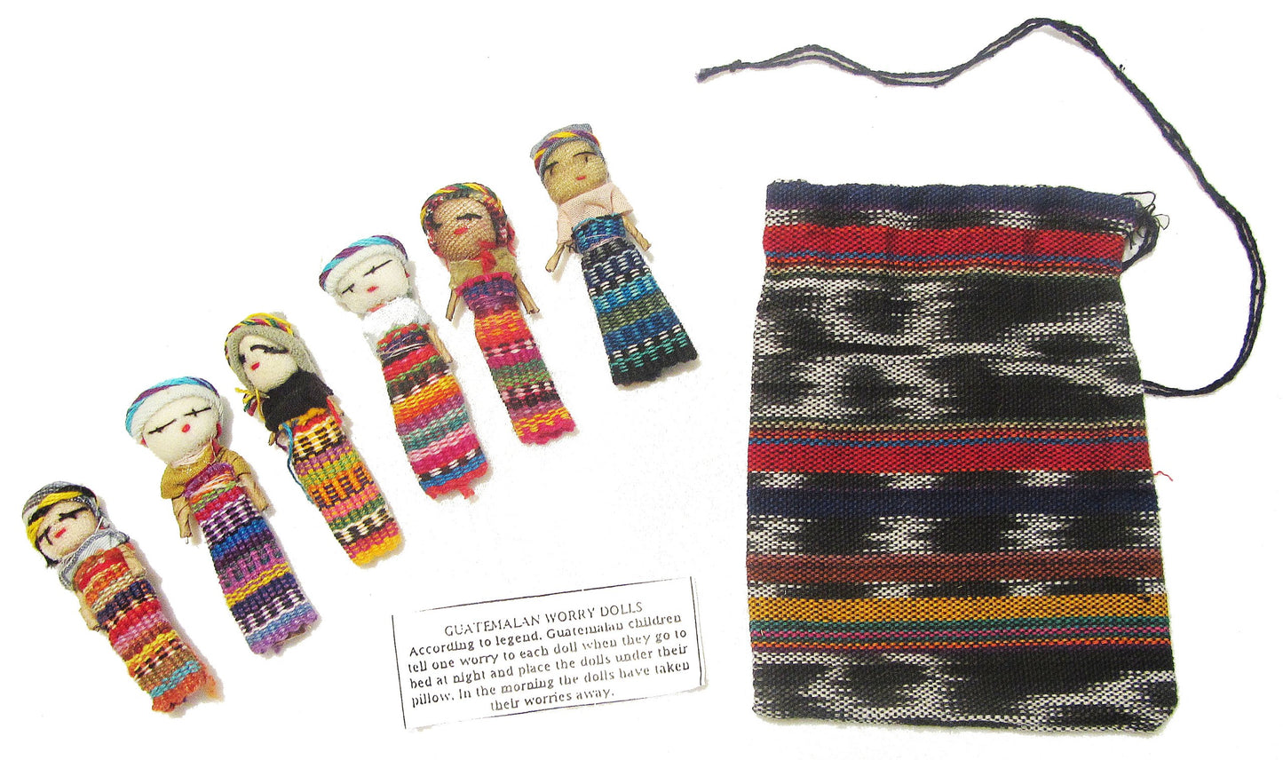 Worry Dolls Six Large with Pouch