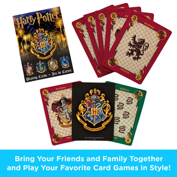 AQUARIUS Harry Potter Playing Cards - House Crests Deck, One Size, Black, Model 52357, Officially Licensed Merchandise