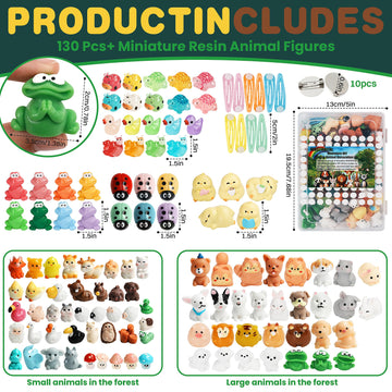 135Pcs Mini Resin Animal 113 Styles Tiny Resin Animals Miniature Small Animal Figures Bulk For Miniature Garden Decor Landscape