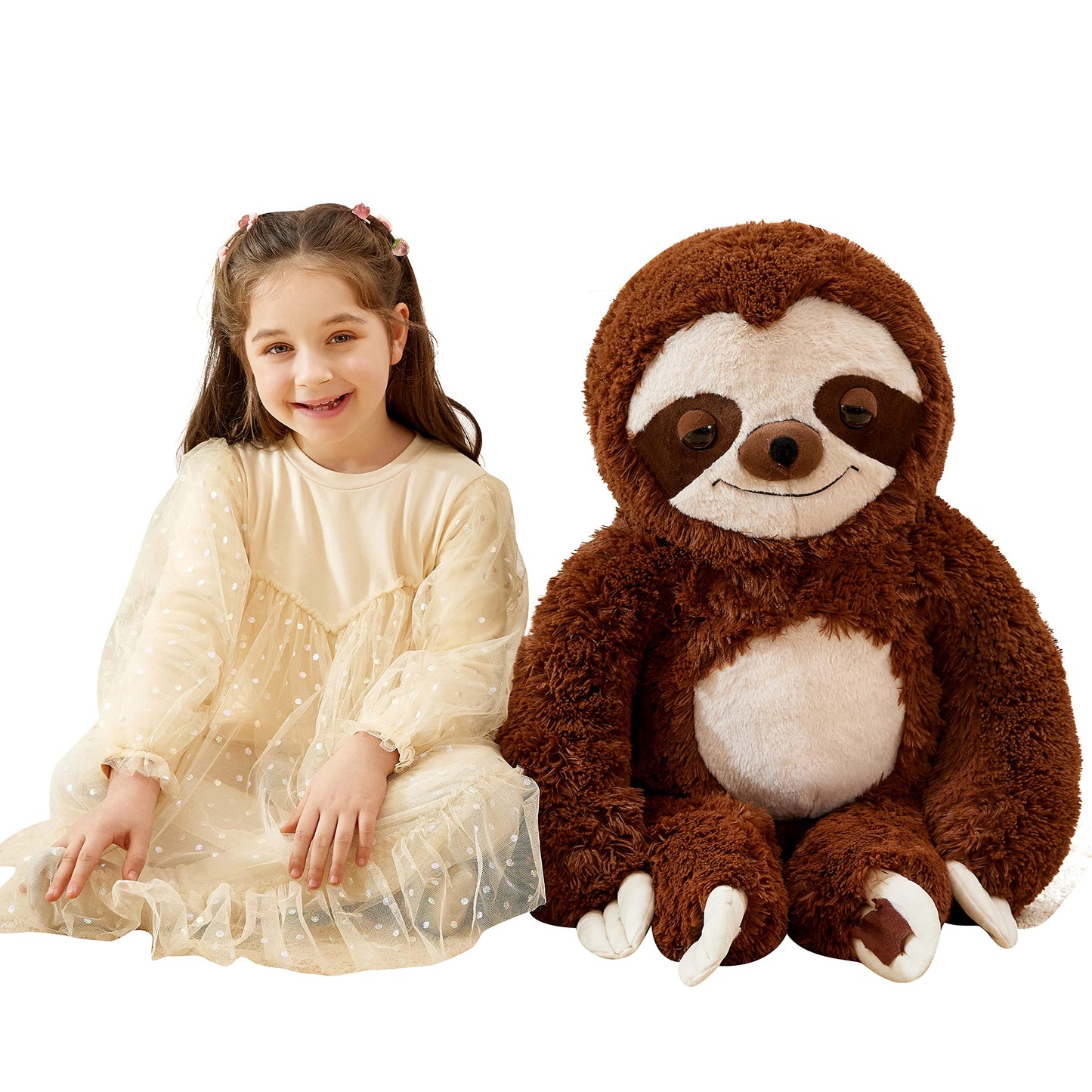 Ikasa Giant Sloth Stuffed Animal Hanging Three Toed 30' Plush Toy,Large Big Jumbo Soft Toys,Huge Size Cute Fluffy Plushy Plushie,Gifts For Kids