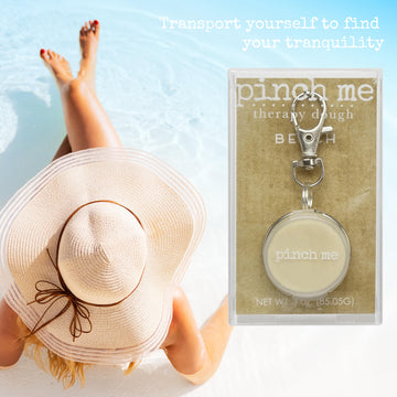 Pinch Me Therapy Dough Locket Combo - Holistic Aromatherapy Stress Relieving Putty - .3Oz Clip-On Locket Scent + 3Oz Dough Beach