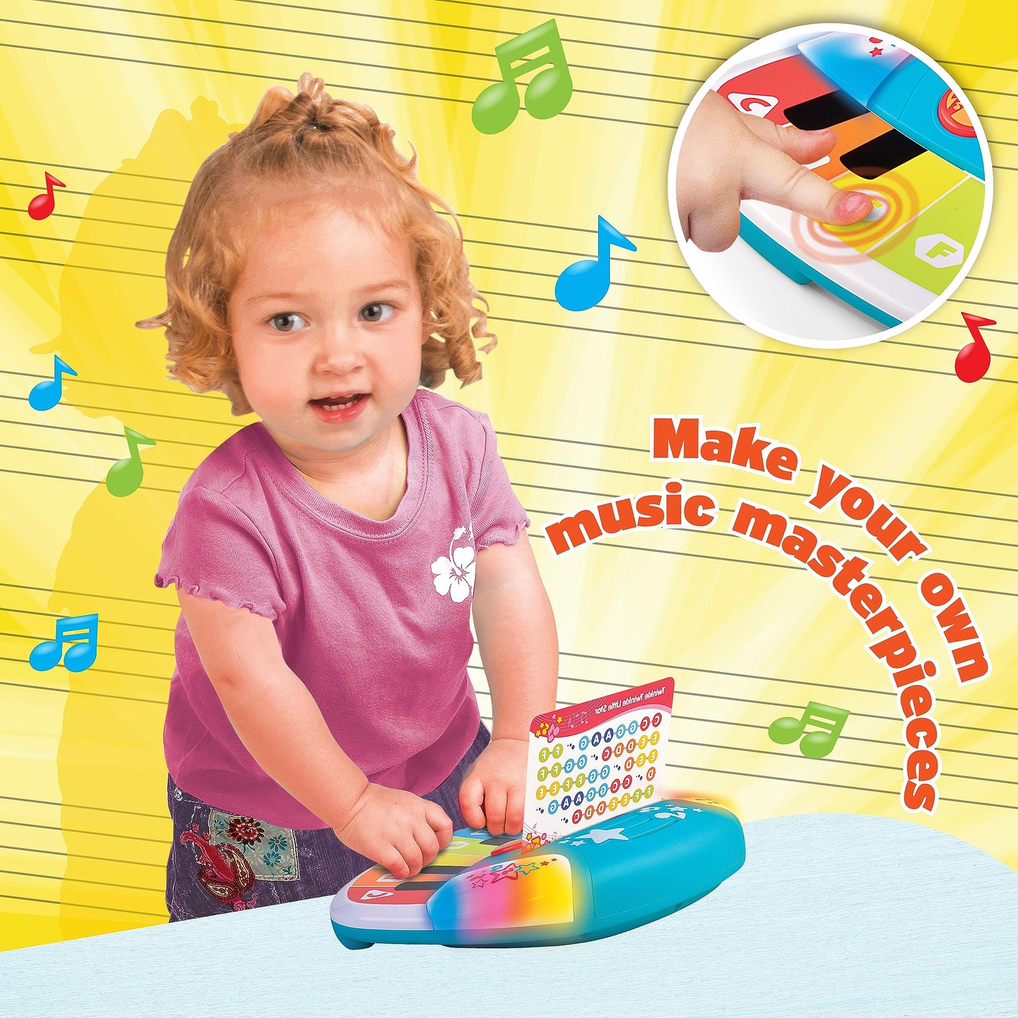 Hap-P-Kid Magic Touch Baby Piano, Toddler Music Toy, Infant Touch Sensor Musical Instrument, Switch Between Xylophone, Kids Play