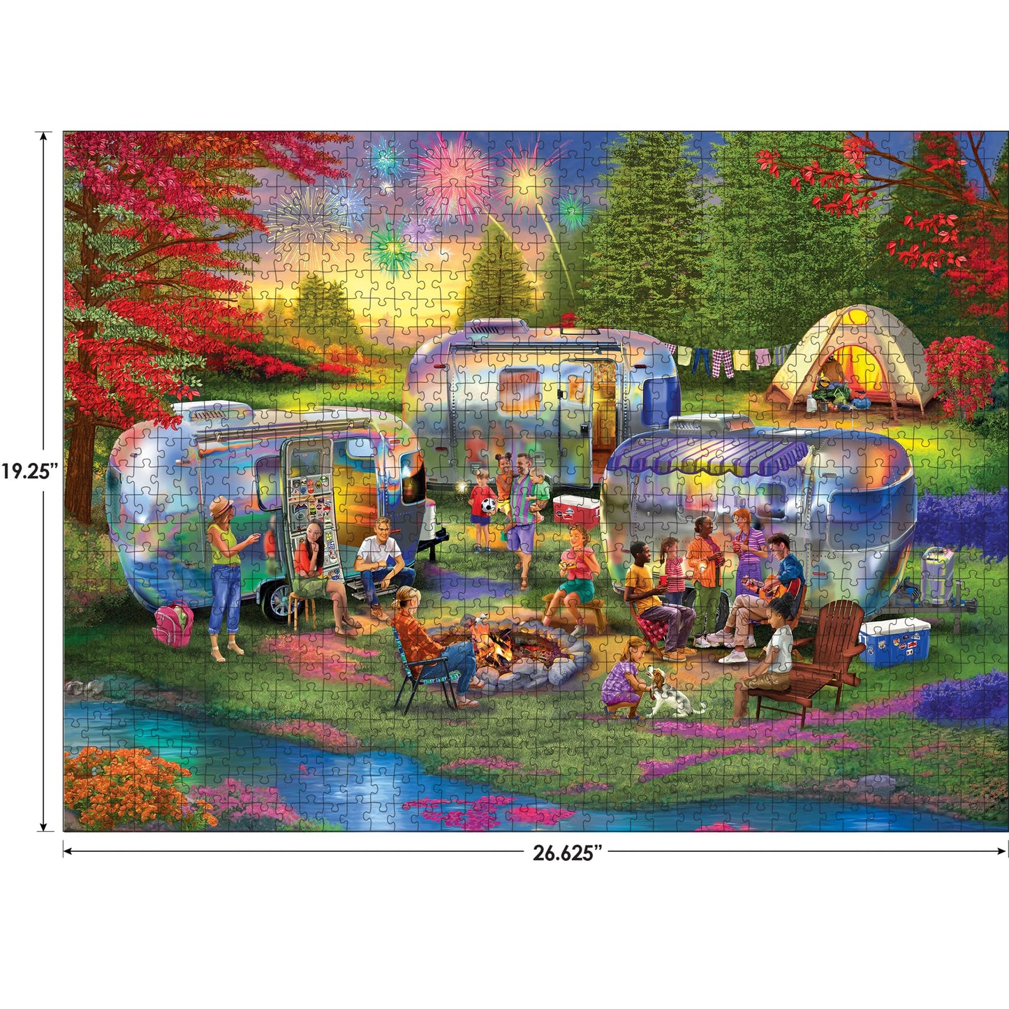 Roseart - Kodak Premium - Shiny Happy Campers - 1000 Piece Jigsaw Puzzle For Adults