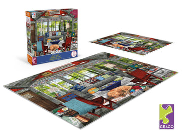 Ceaco - Tracy Flickinger - Lake Cabin - Oversized 300 Piece Jigsaw Puzzle, 24 X 18
