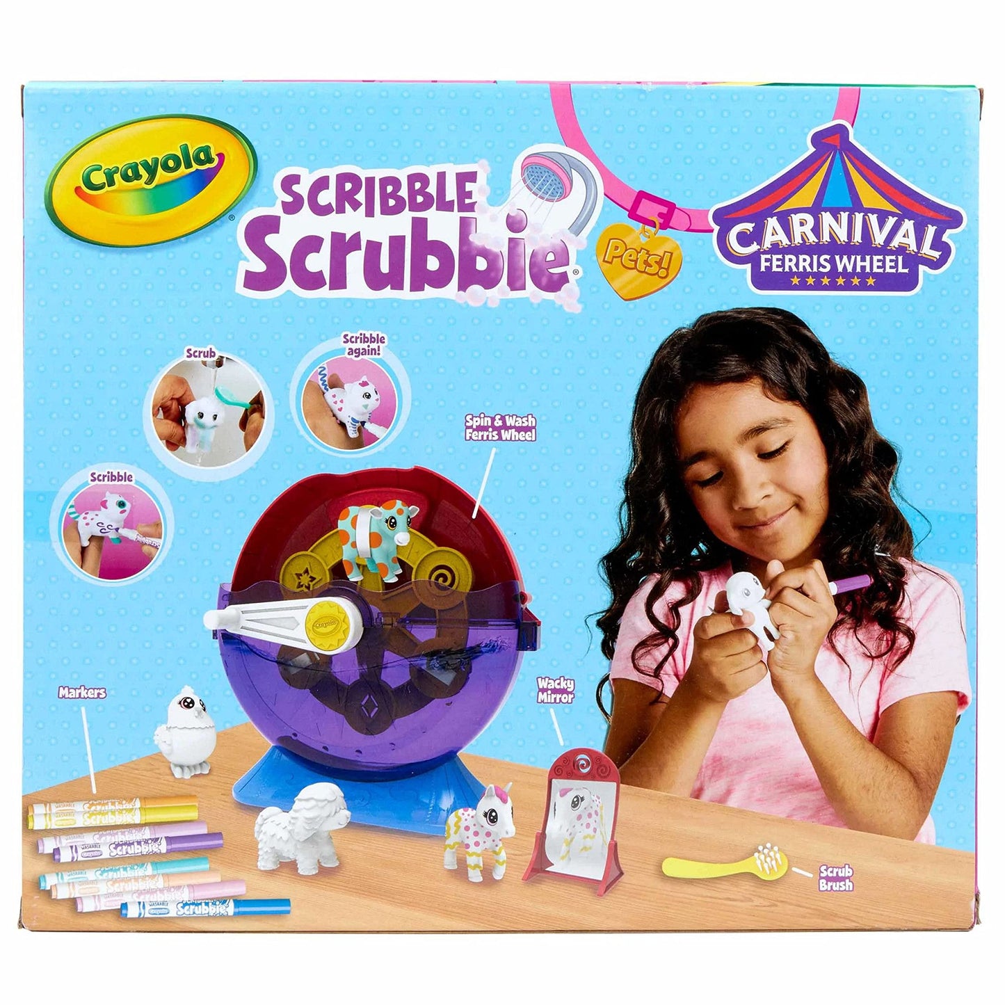 Crayola Scribble Scrubbie Pets Carnival Playset, Pet Grooming Toy, Animal Toys For Girls & Boys, Gift For Kids, Ages 3+