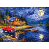 Lake House Night Landscape Jigsaw Puzzles For Adults 1000 Piece Village Puzzle For Adults With Letters On Back Challenging Famil