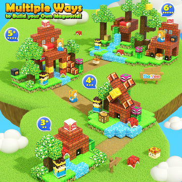 120PCS 1'' Magnetic Blocks-Build Mine Magnet World Set Sensory Toys for Kids 3+ Years Old Magnetic Cubes for Boys Toddler Boys T