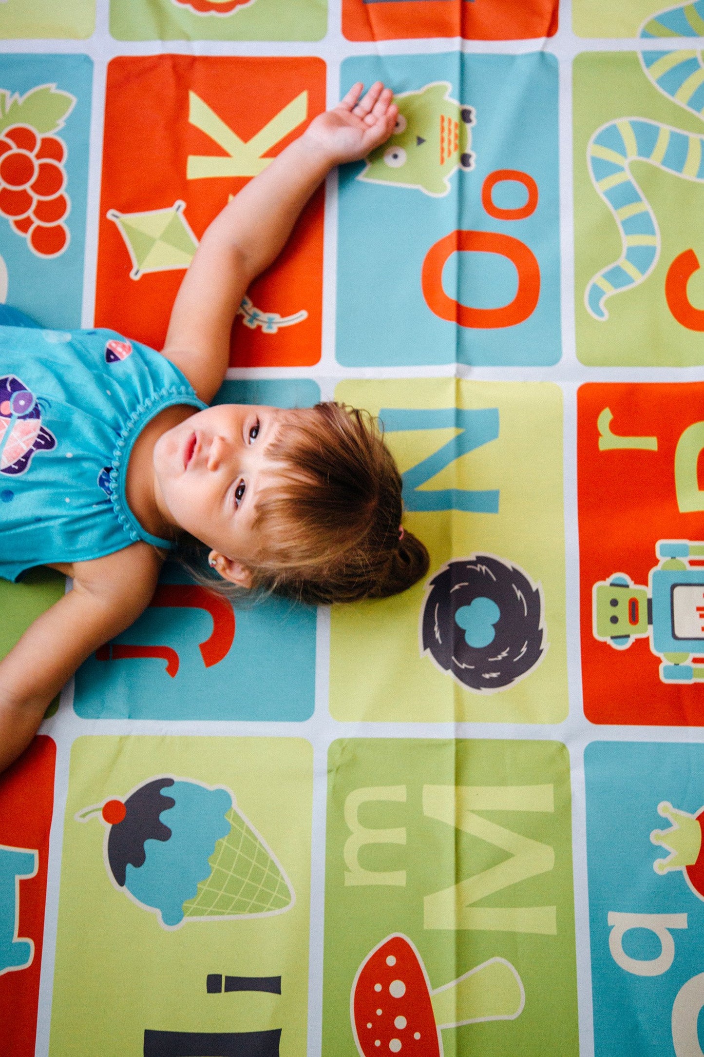 Pacific Play Tents 96000 Kids A-B-C Learning And Fun Mat For Bedroom, Playroom, Or Classroom, 48'' X 58'', Yellow