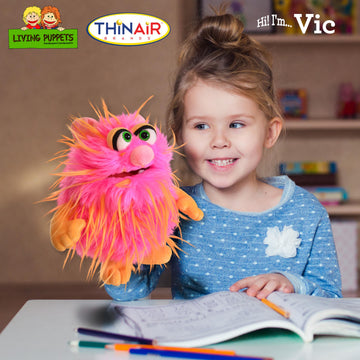 Living Puppets 9-Inch Plush Friendly Monster Hand Puppet - Fine European Design Ultra-Soft and Cuddly Promotes Child Development Safety Certified Teacher-Recommended for Boys and Girls
