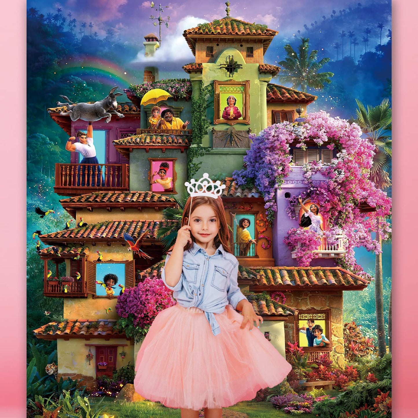 Magic House Backdrop,7X5Ft Magical House Background Magic Movie Backdrop Party Decor Magic Theme Birthday Party Backdrop Supplies For Girls Encanto#1