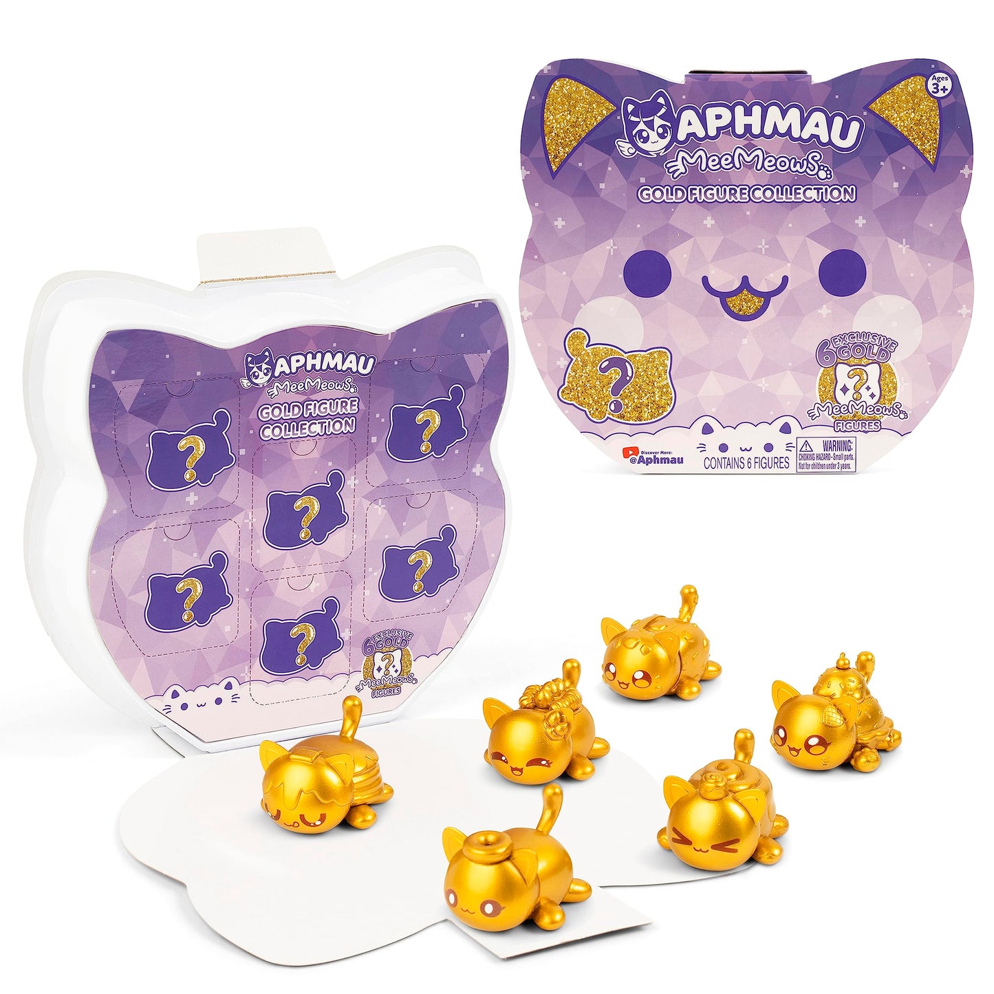 Aphmau Mystery MeeMeow Figure Multi Pack - Gold Collection, Exclusive Gold Figure Collection, Collectible Mini Figures Mystery B