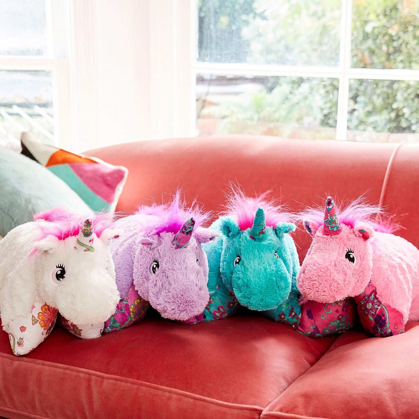 Pillow Pets Colorful Pink Unicorn - 18' Stuffed Animal Plush Toy