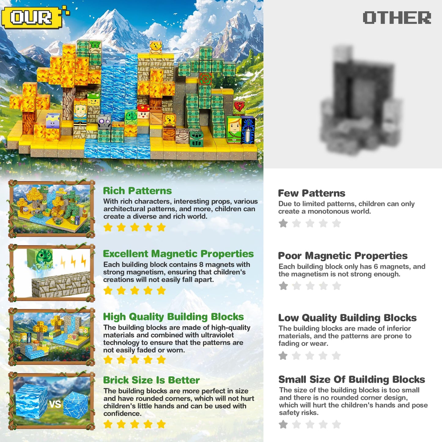 Magnetic Building Blocks For Botw Fans, Koroks Magnet Cubes Blocks For Kids 5-7, Stem Building Game Sensory Outdoor Toys Christm
